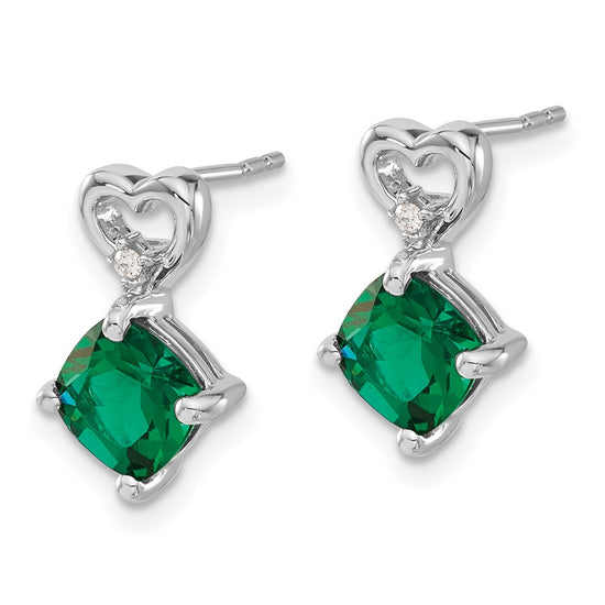 Gemstone & Diamond Heart Earrings