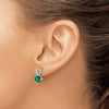 Gemstone & Diamond Heart Earrings