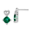 Gemstone & Diamond Heart Earrings