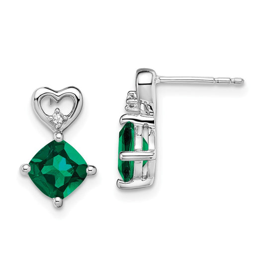 Gemstone & Diamond Heart Earrings