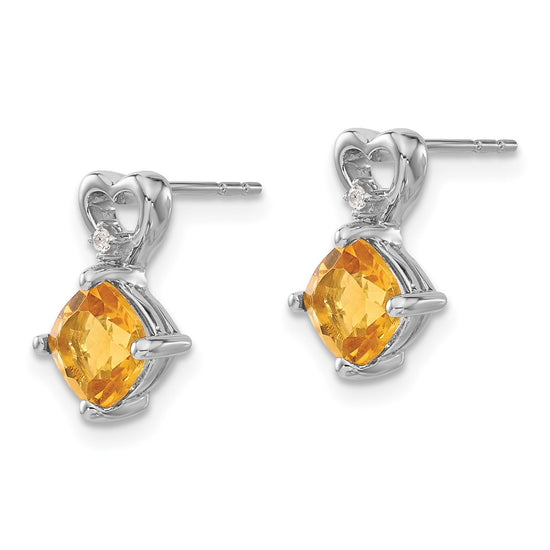 Gemstone & Diamond Heart Earrings