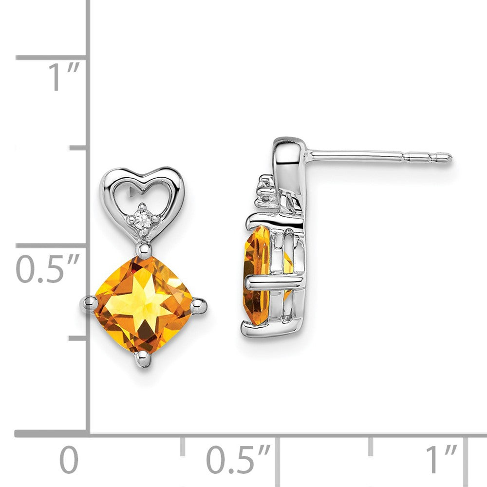 Gemstone & Diamond Heart Earrings