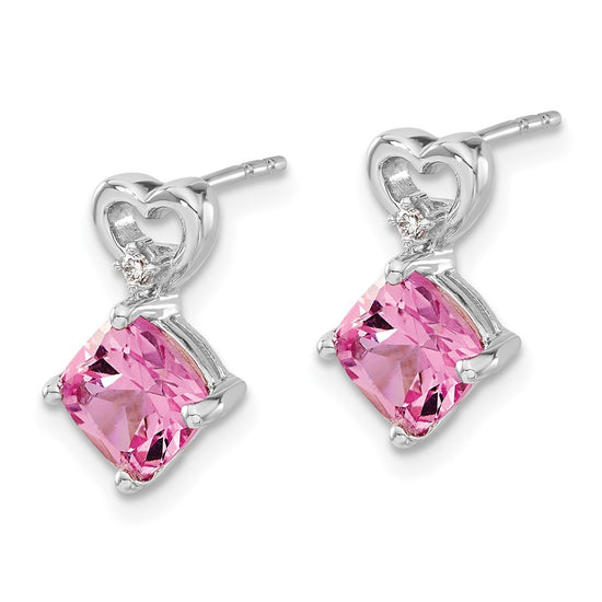 Gemstone & Diamond Heart Earrings