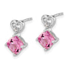 Gemstone & Diamond Heart Earrings