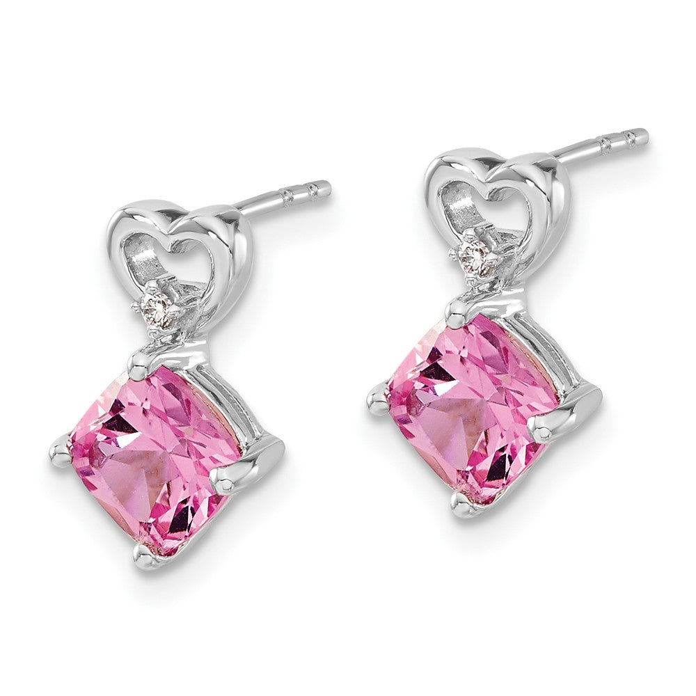 Gemstone & Diamond Heart Earrings