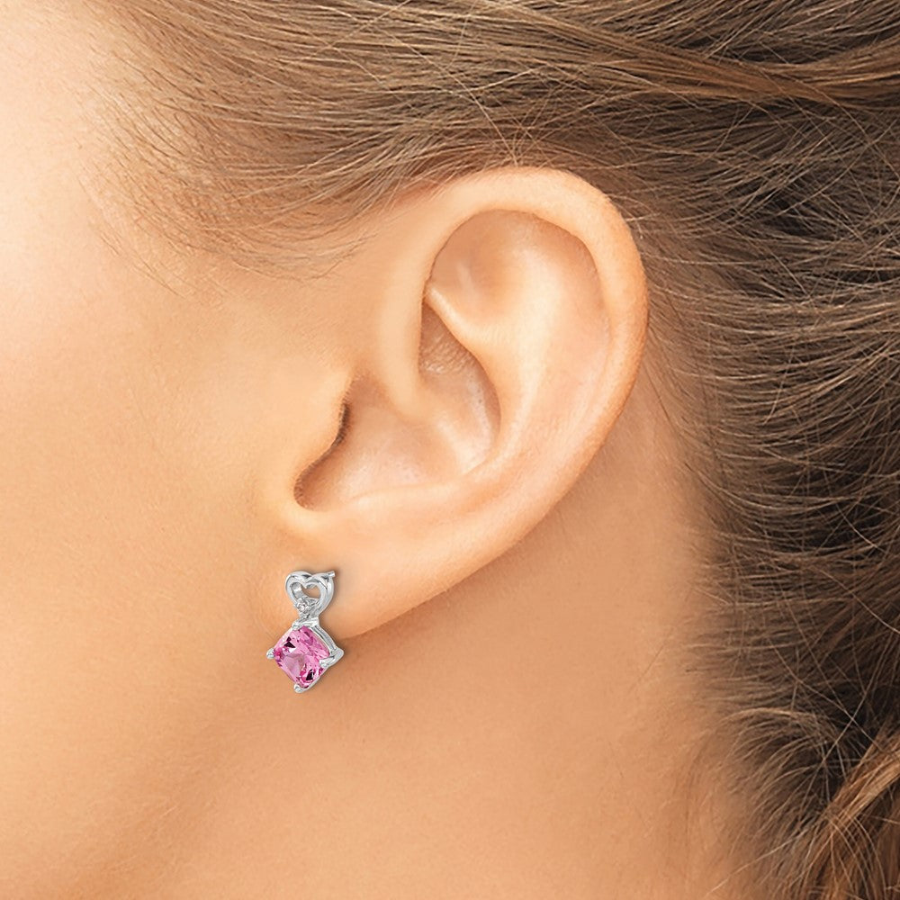 Gemstone & Diamond Heart Earrings