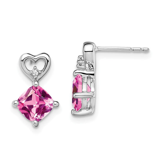 Gemstone & Diamond Heart Earrings