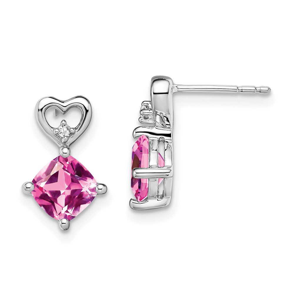 Gemstone & Diamond Heart Earrings