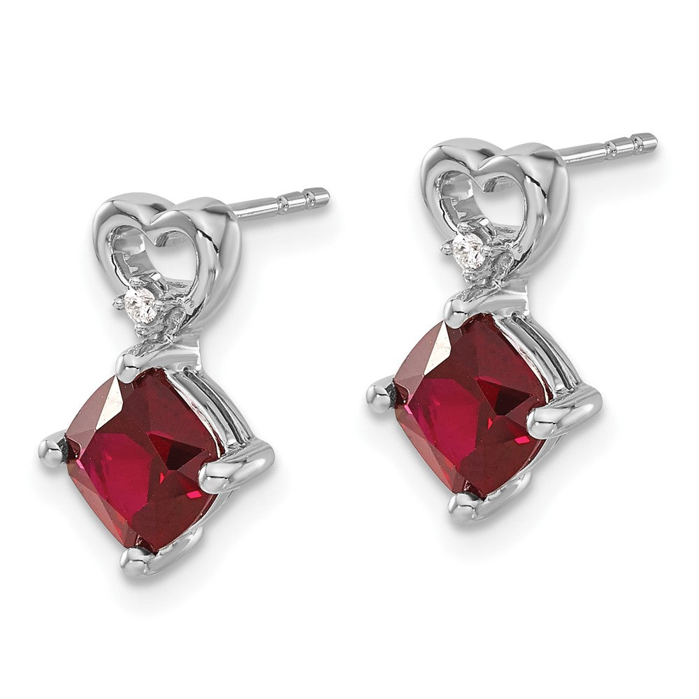 Gemstone & Diamond Heart Earrings