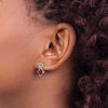 Gemstone & Diamond Heart Earrings