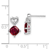 Gemstone & Diamond Heart Earrings