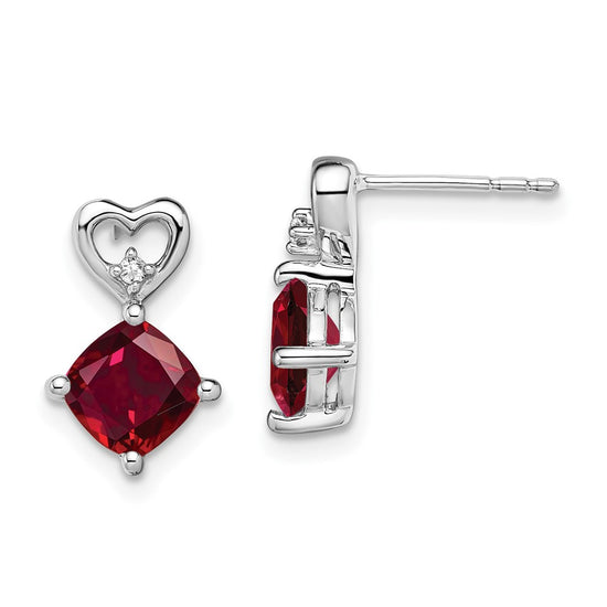 Gemstone & Diamond Heart Earrings