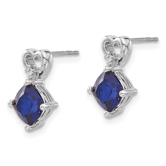 Gemstone & Diamond Heart Earrings