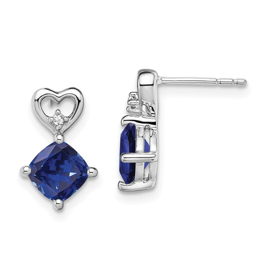 Gemstone & Diamond Heart Earrings