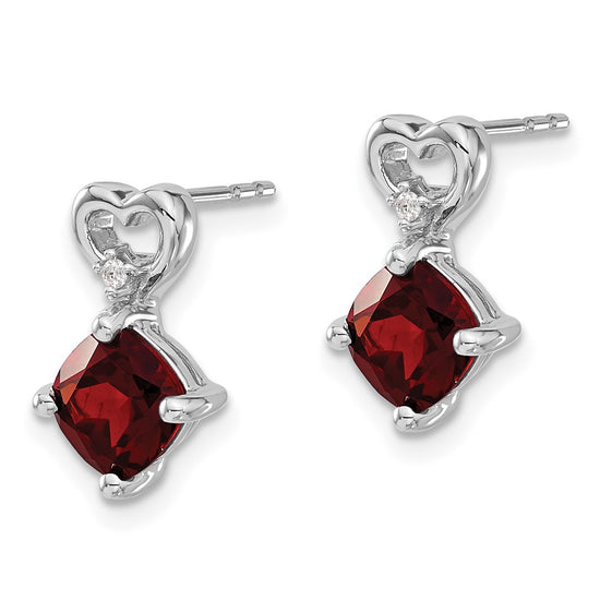Gemstone & Diamond Heart Earrings