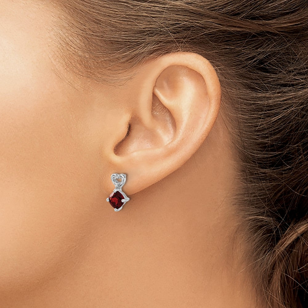 Gemstone & Diamond Heart Earrings