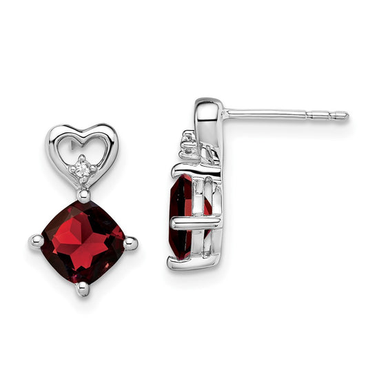 Gemstone & Diamond Heart Earrings