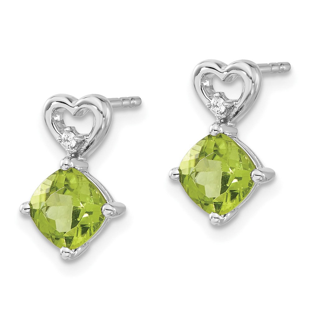Gemstone & Diamond Heart Earrings