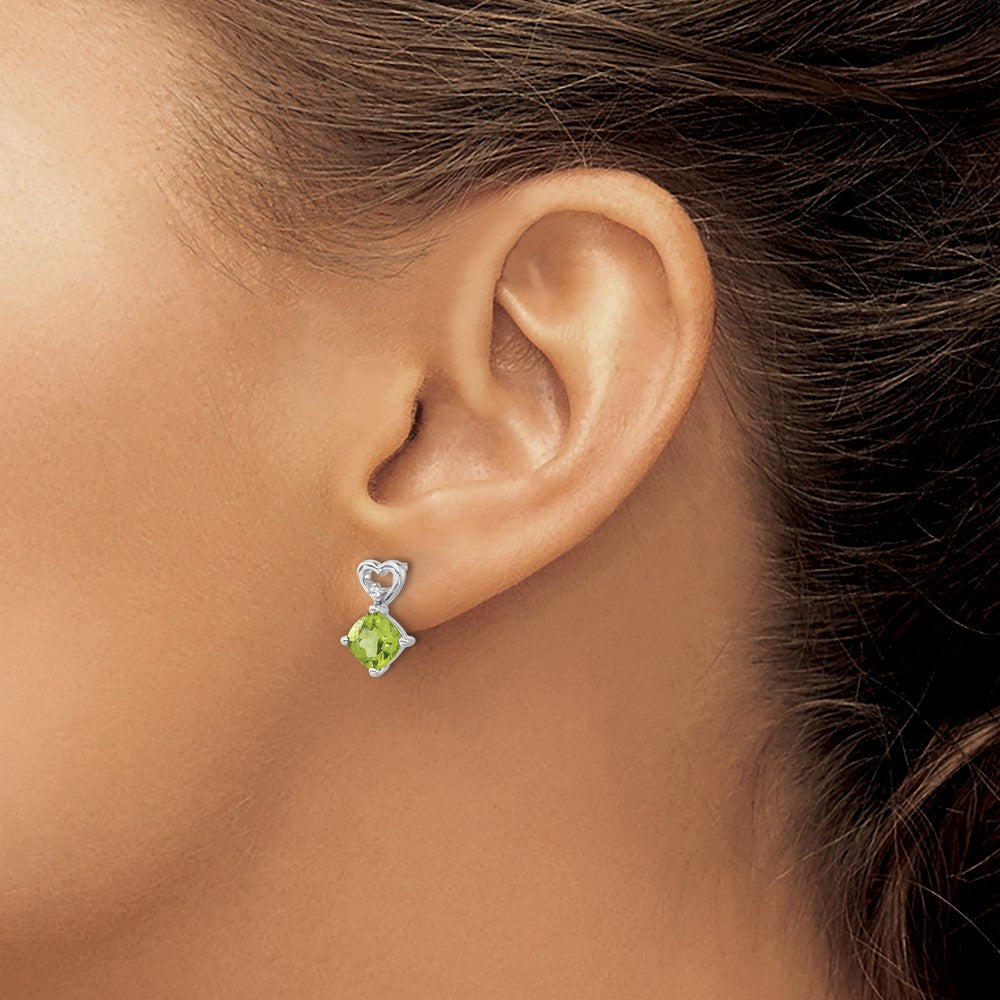 Gemstone & Diamond Heart Earrings
