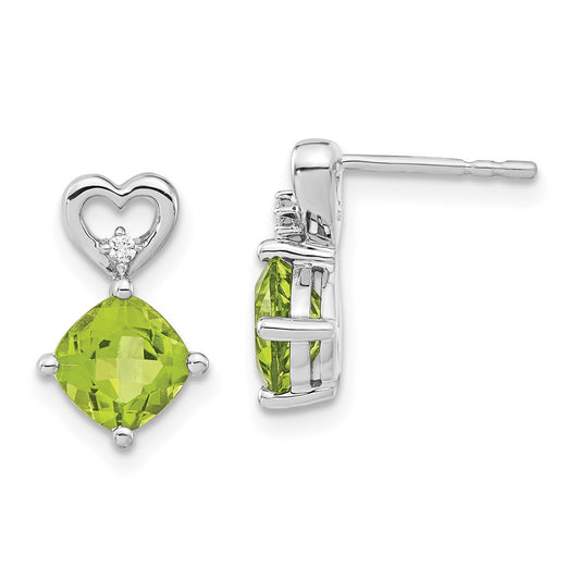 Gemstone & Diamond Heart Earrings