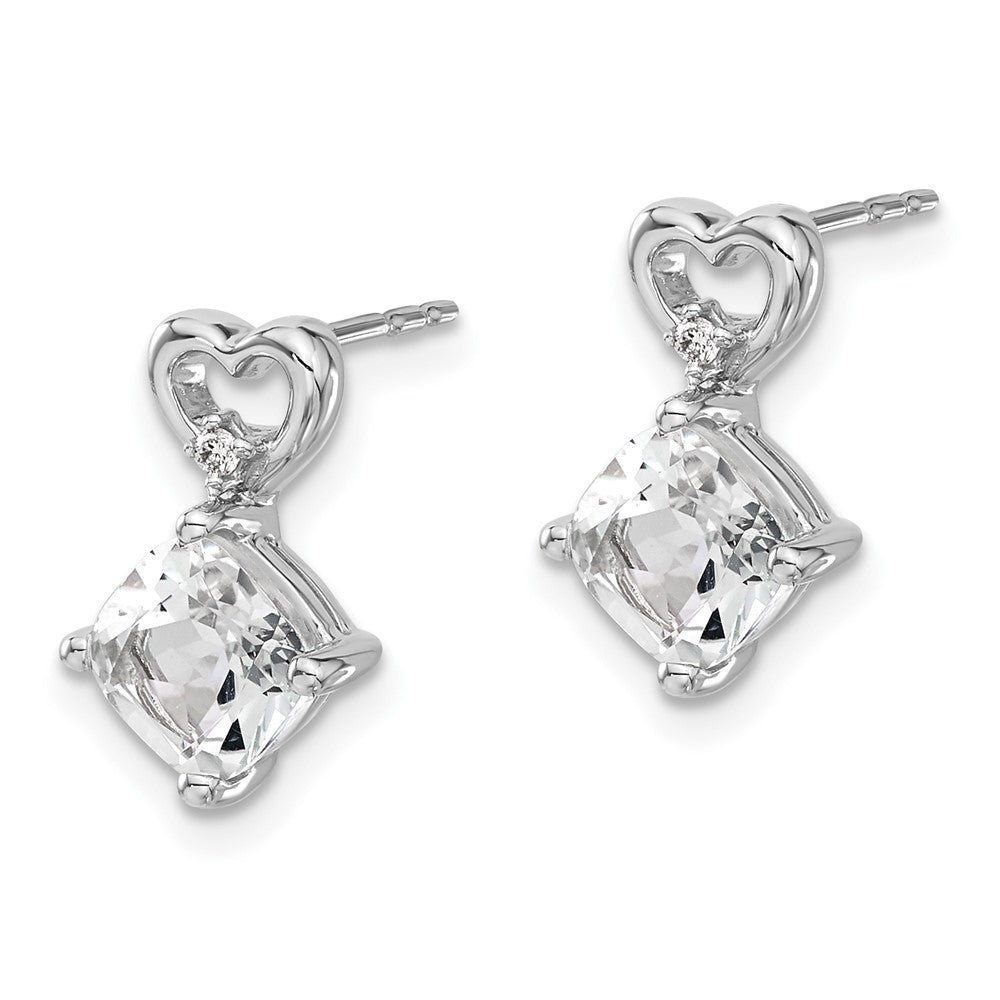 Gemstone & Diamond Heart Earrings