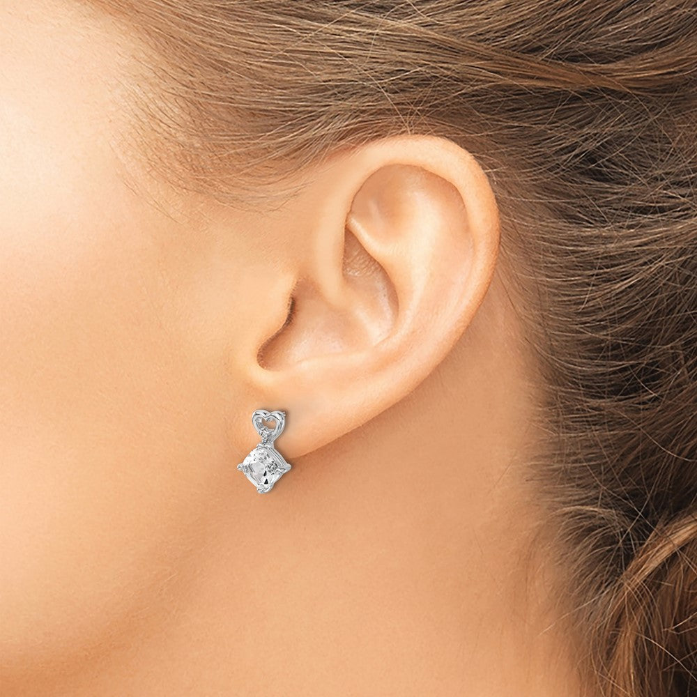 Gemstone & Diamond Heart Earrings