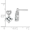 Gemstone & Diamond Heart Earrings