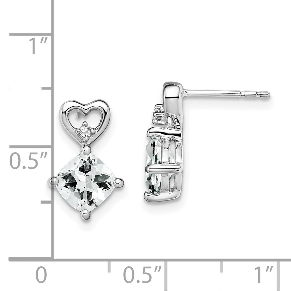 Gemstone & Diamond Heart Earrings