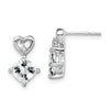 Gemstone & Diamond Heart Earrings