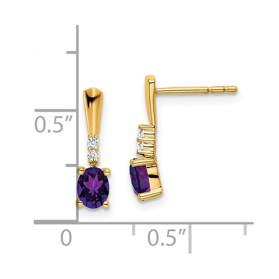 Oval Gemstone & Diamond Earrings