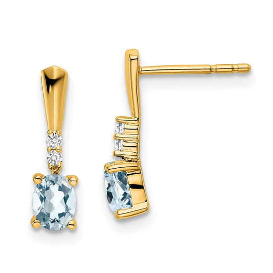 Oval Gemstone & Diamond Earrings