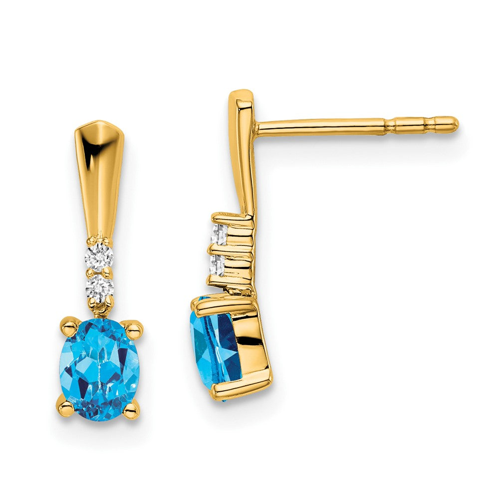 Oval Gemstone & Diamond Earrings