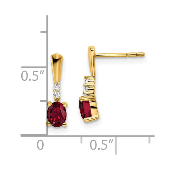 Oval Gemstone & Diamond Earrings