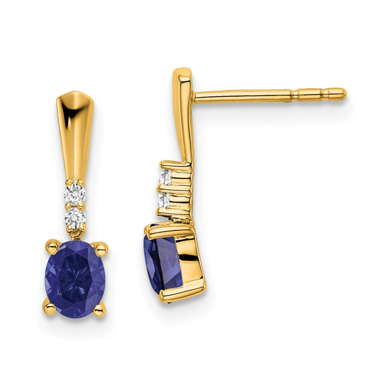 Oval Gemstone & Diamond Earrings