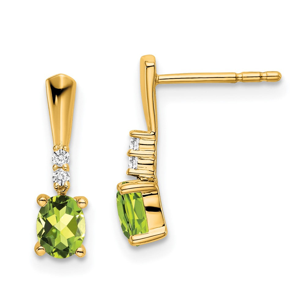 Oval Gemstone & Diamond Earrings