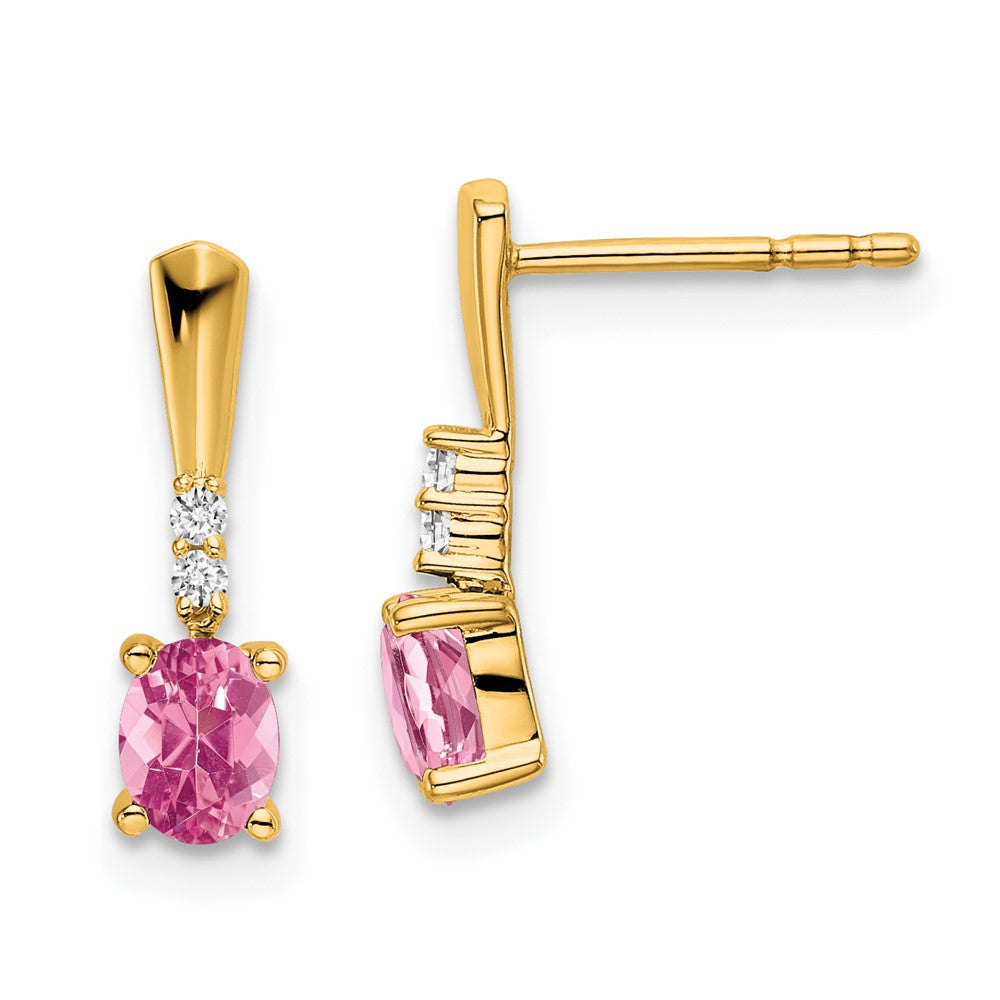 Oval Gemstone & Diamond Earrings