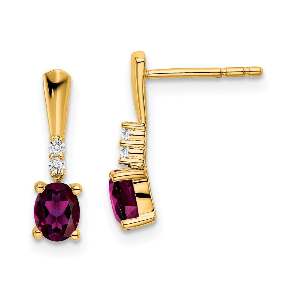 Oval Gemstone & Diamond Earrings