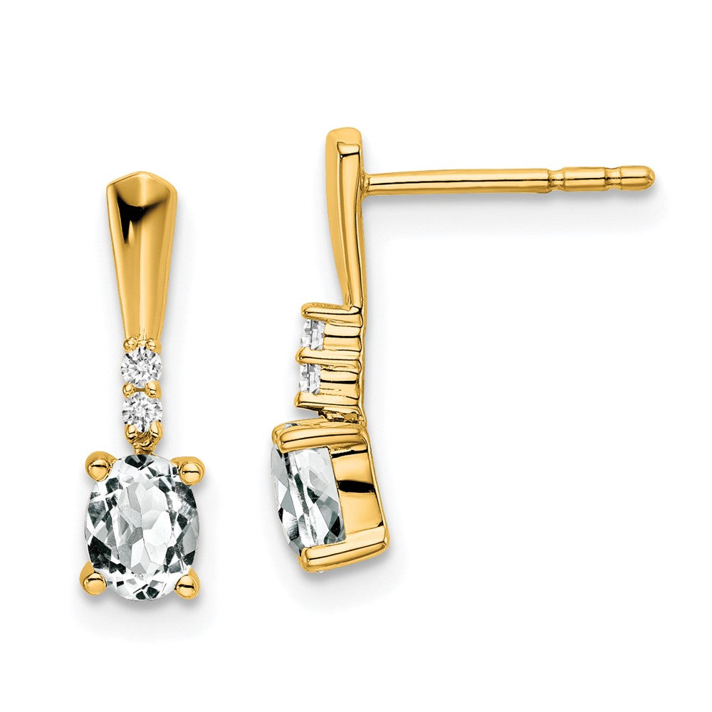 Oval Gemstone & Diamond Earrings