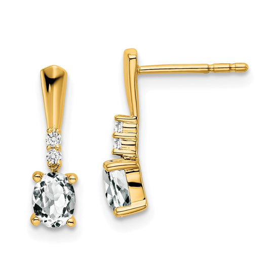 Oval Gemstone & Diamond Earrings
