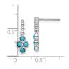 14k White Gold Turquoise Drop Post Earrings