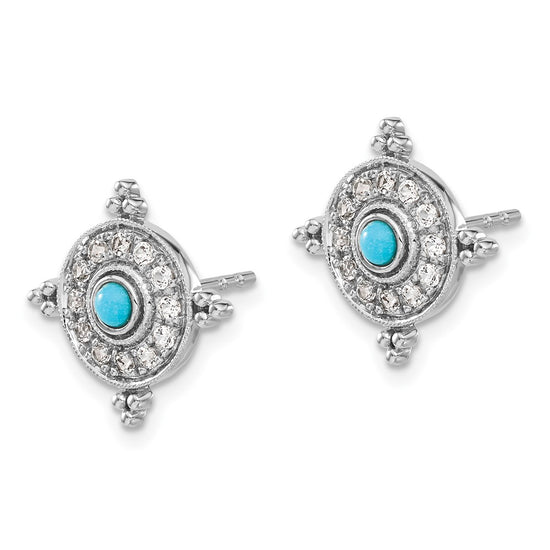 Gold Turquoise Post Earrings