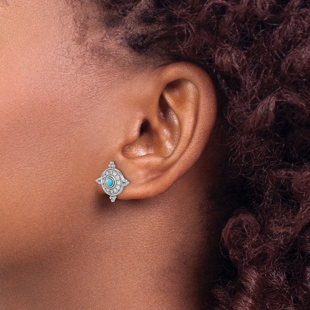 Gold Turquoise Post Earrings