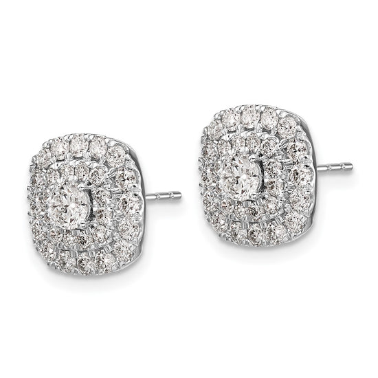 Gold Diamond Halo Earrings