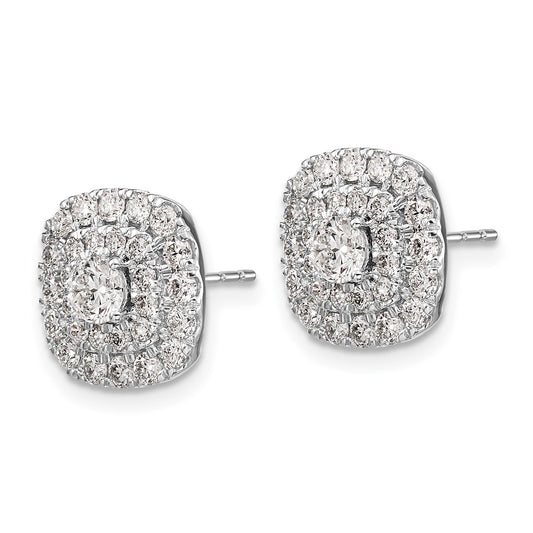 Gold Diamond Halo Earrings