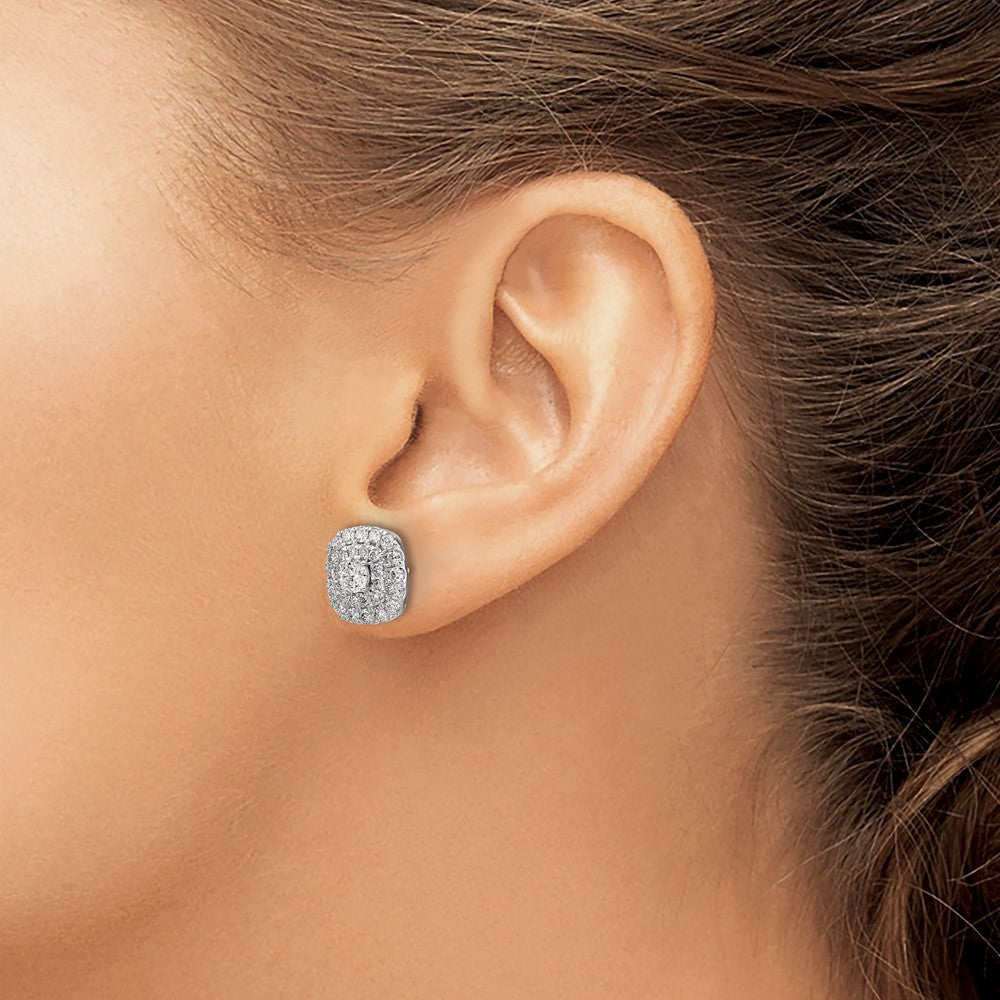 Gold Diamond Halo Earrings