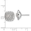 14k White Gold 1 1/2 carat Lab Grown Diamond VS/SI+ G+ Double Halo Post Earrings