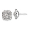 Gold Diamond Halo Earrings