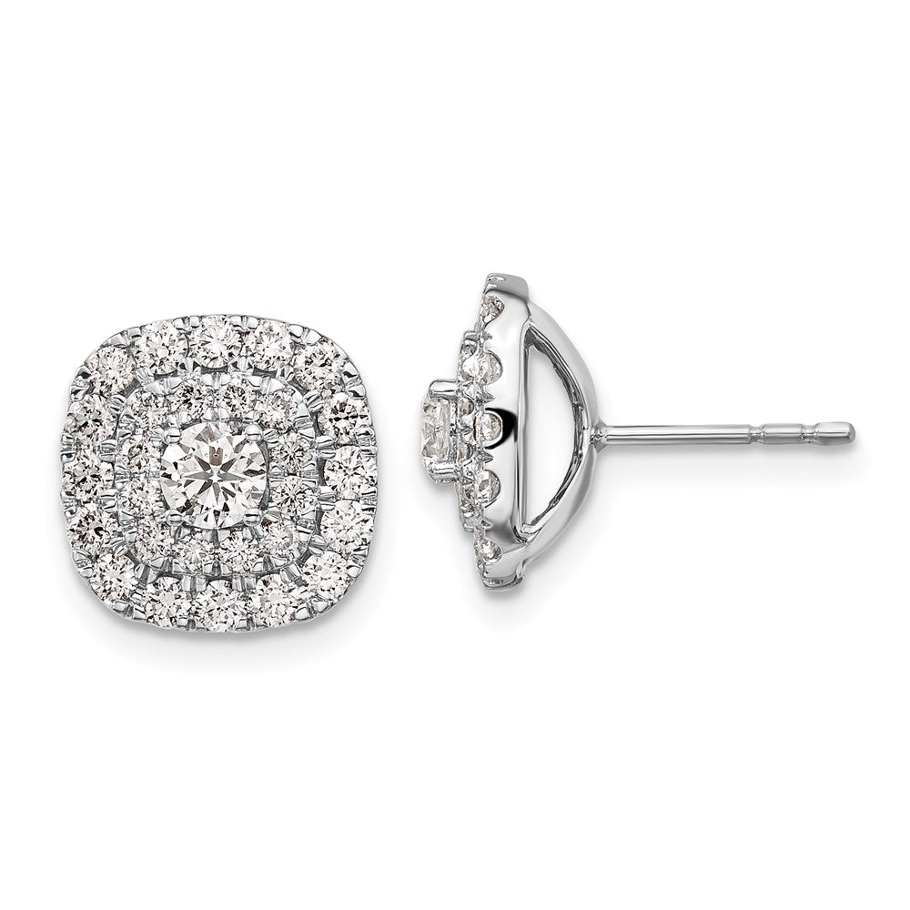 Gold Diamond Halo Earrings