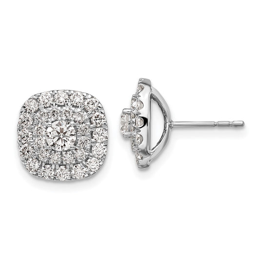 Gold Diamond Halo Earrings