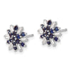14k White Gold Sapphire and Diamond Snowflake Post Earrings